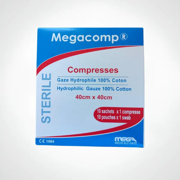 Compresse stérile 40*40 MEGACOMP MEGA boite 10