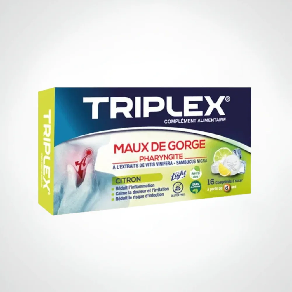 Triplex Maux de gorge citron 16 pastilles
