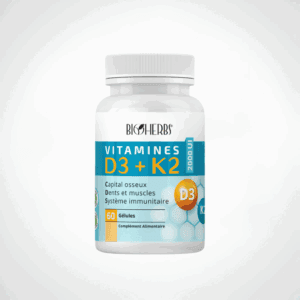 BIOHERBS VITAMINES D3+K2 2000UI 60 GELULES