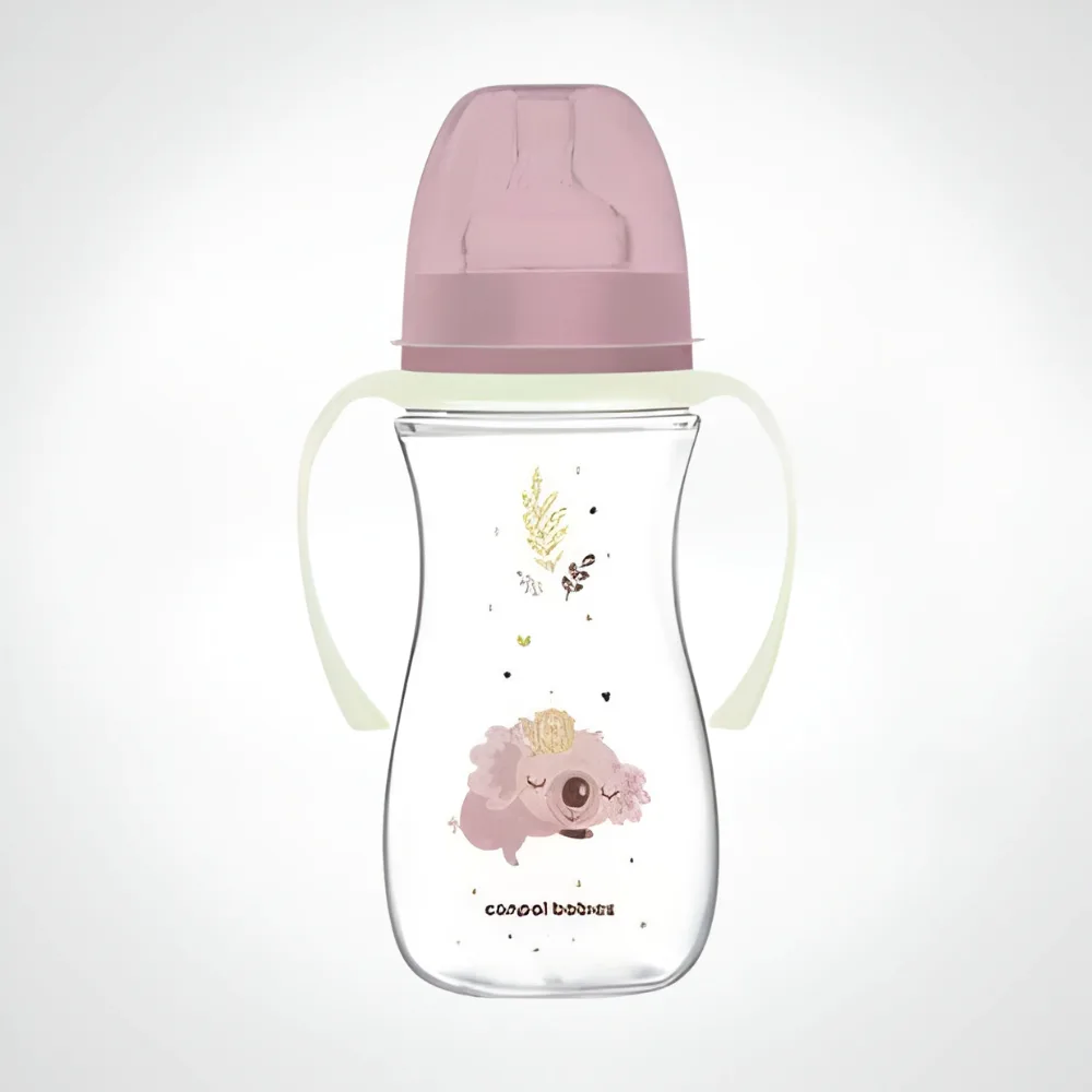 CANPOL BABIES BIBERON ANTICOLIQUE LARGE AVEC ANSES 300ML PINK