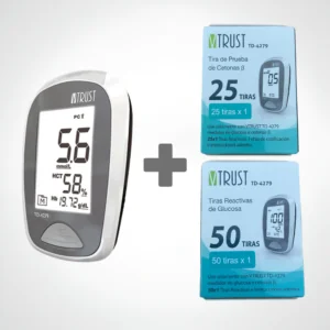 Pack Glycémie et Cétonémie avec Bandelettes CETONES et GLYCEMIE V-TRUST TD-4279